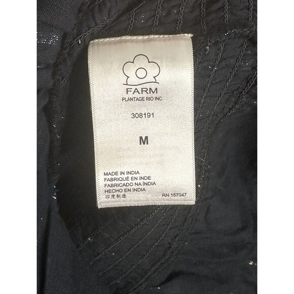 Farm Rio Lurex Stripes Mini Dress Medium NWT Smocked One Shoulder Sparkle - Picture 6 of 8